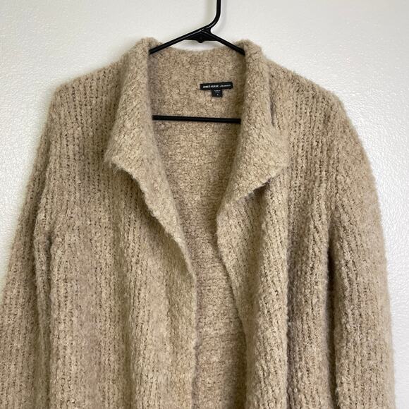 James Perse Boucle Cardigan Sweater Womens Size 1 Brown Knit Open Texture Alpaca - Picture 3 of 9